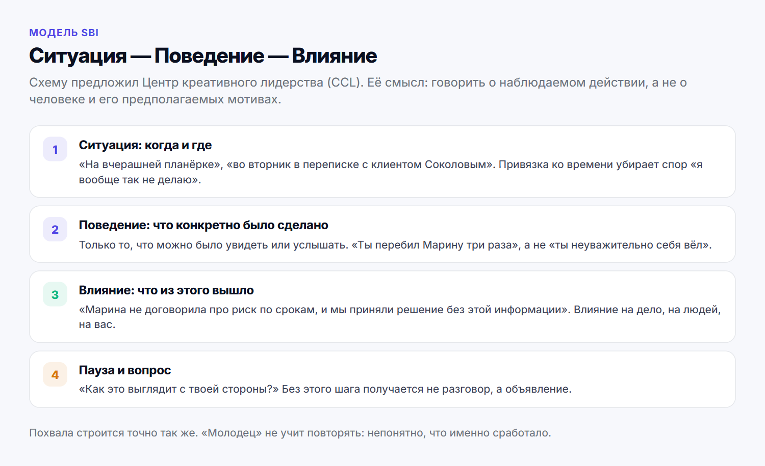 Три части разговора и обязательная пауза