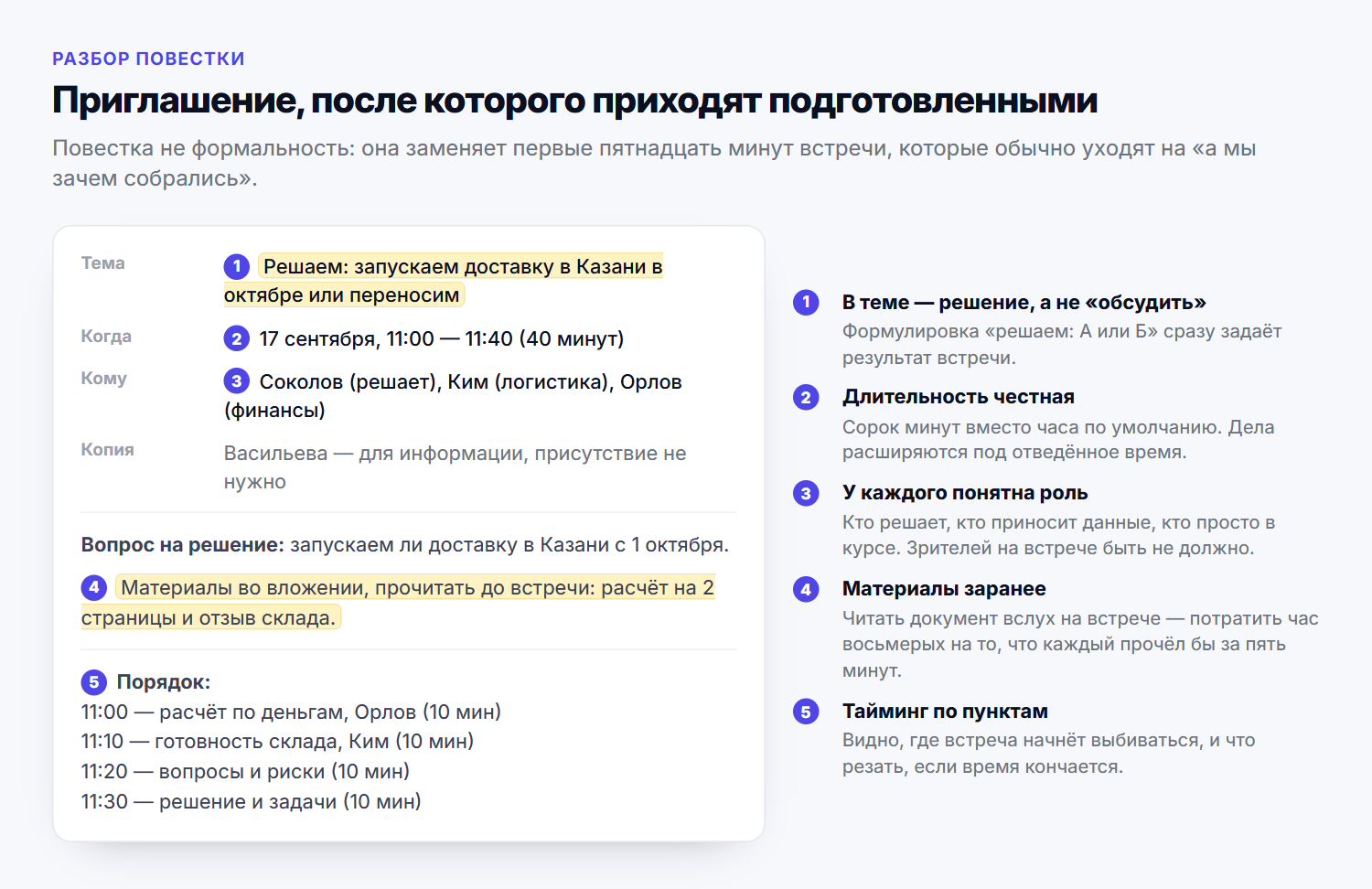 Приглашение, после которого приходят подготовленными