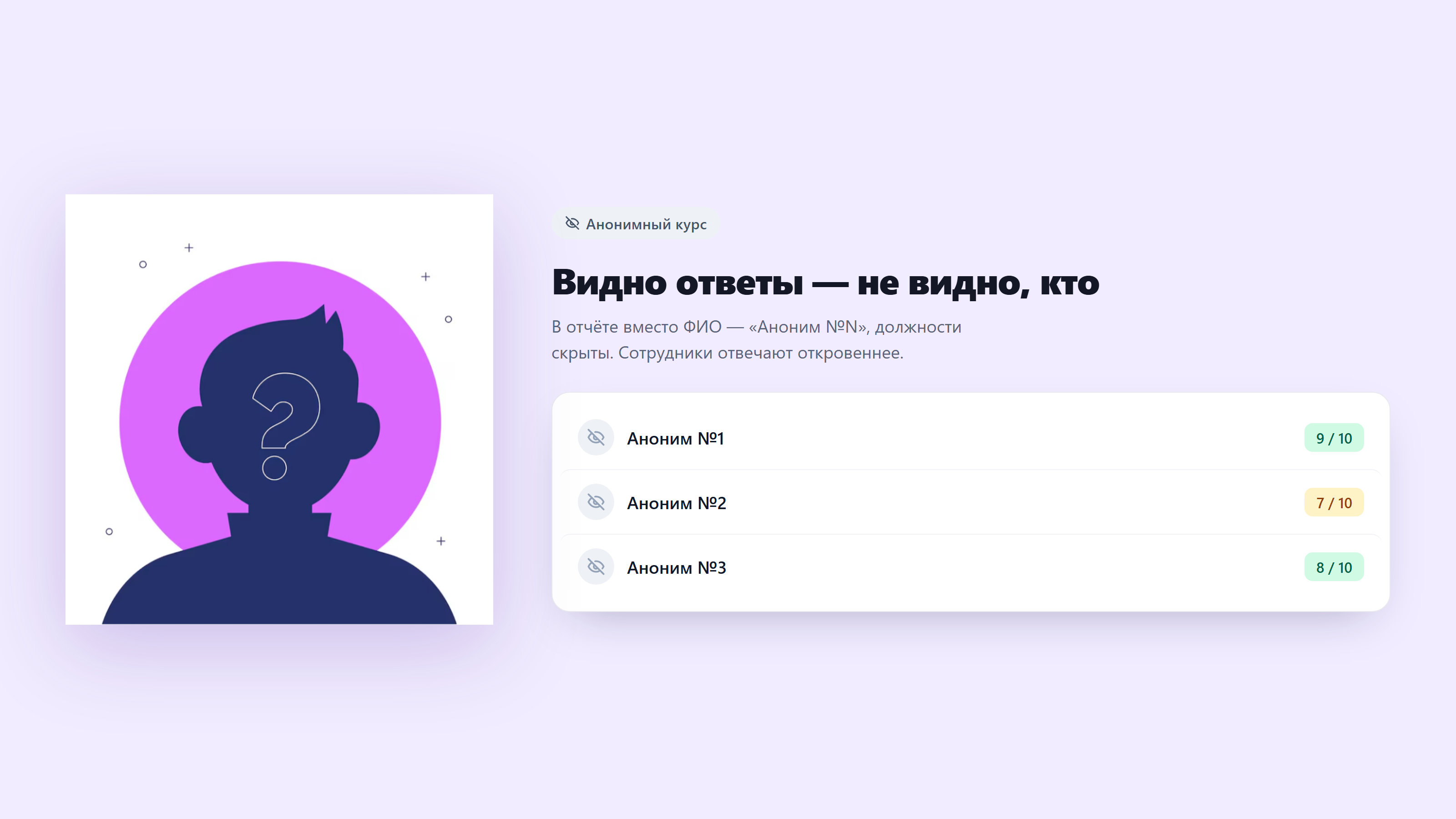 Анонимные курсы и опросы